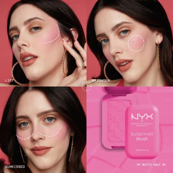 NYX Professional Makeup Buttermelt Powder Blush, Up To 12H Wear, Seamless Blending, Fade and Transfer Resistant, With Shea and Mango Butter, Vegan Formula, Shade: Butta Together