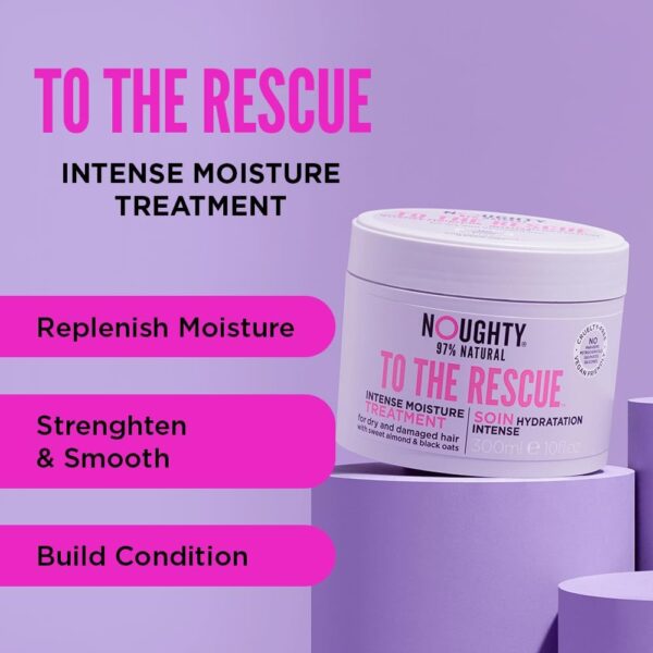 Noughty 97% Natural To The Rescue Treatment Mask Hydrating Formula for Dry Frizzy and Damaged Hair with Sweet Almond and Black Oat Sulphate Free Vegan Haircare 300ml