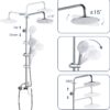 Coleniny Shower System with Diverter Chrome, Shower Mixer Set with 21cm Round Overhead Rainfall Shower Head, 3-Function Handheld Shower, Riser Rail, Adjustable Height Anti Scald Shower Set