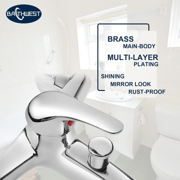 61OfaoLqovL._AC_SL1500_.jpg Bathroom Sink Taps with Shower Head, BATHWEST Modern Bath Tap with Shower Kit, Chrome Single Lever Monobloc Bathroom Shower Mixer Taps 021N