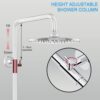 Rainsworth Thermostatic Shower Mixer Set Chrome, 25cm Round Overhead Rainfall Shower, 3 Jet Types Handheld Shower, Height Adjustable Shower Set, Shower System
