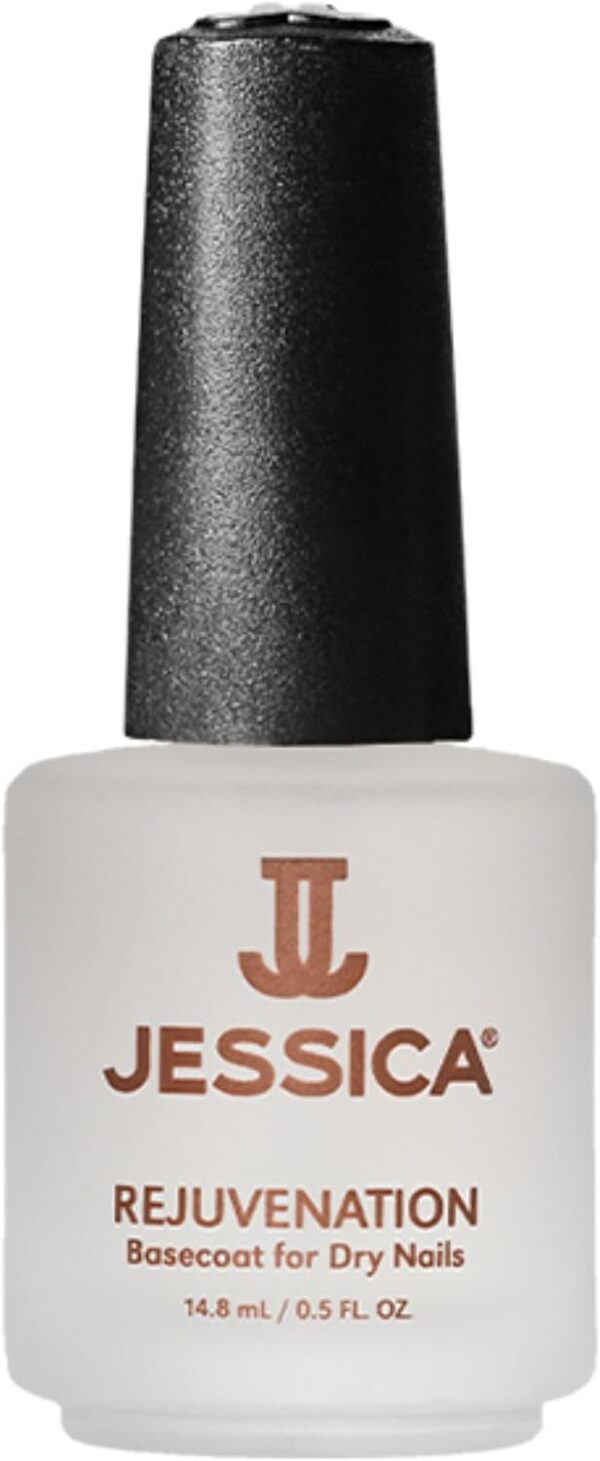 JESSICA Rejuvenation Base Coat, Nail Varnish for Dry Nails, Strengthens and Conditions, Enriched with Vitamin E, Aloe Vera, and Jojoba, 14.8 ml