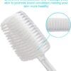 Mczcent Body Brush Dry Brushing Back Scrubber with Curved Plastic Long Handle Bath Shower Brush Dry Skin Exfoliating Cellulite Brush for men and women(Transparent Handle), XL