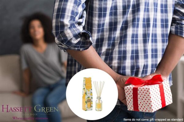 Just Lemon Fragrance Reed Diffuser 100ml - Long Lasting Home Indoor Fragrance - with 8 Rattan Reeds