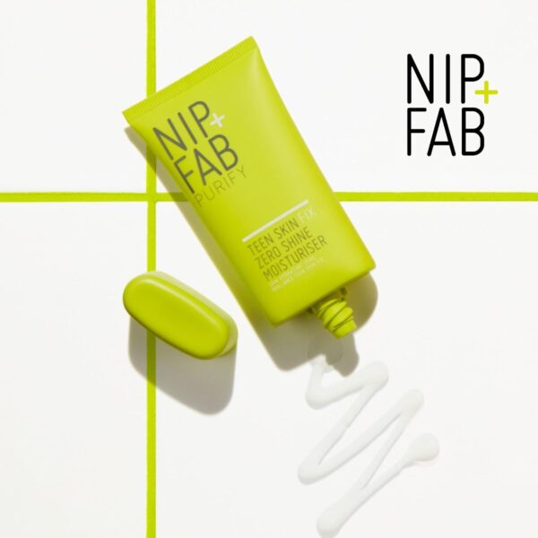 Nip + Fab Teen Skin Fix Zero Shine Face Moisturizer with Niacinamide and Antioxidant Wasabi Extract, Shine Free Mattifying Facial Cream for Oil Control Prevent Breakouts Even Skin Tone, 40 ml