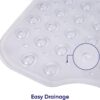MOONLIGHT20015 Shower Bath Mat Non Slip Anti Mould & Mildew with Strong Suction Cups Grip and Drain Holes Soft Rubber Shower Mats - PVC Bathroom Mat Machine Washable (70x38cm, Clear)