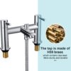 WasserRhythm Bath Mixer Taps with Shower Attachment Bathroom Tub Filler Tap Dual Lever Mixers Mono Monobloc Two Holes Chrome Brass 2 in 1 Bathtub Faucet with Handheld Shower Modern Deck Mounted