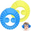 2 Pcs Adjustable Baby Bath Cap, Soft Waterproof Shampoo Visor for Kids, Children’s Hair Washing Shield for Bath Time, Baby Shower Cap in 2 Colours, Ideal for Toddlers and Infants