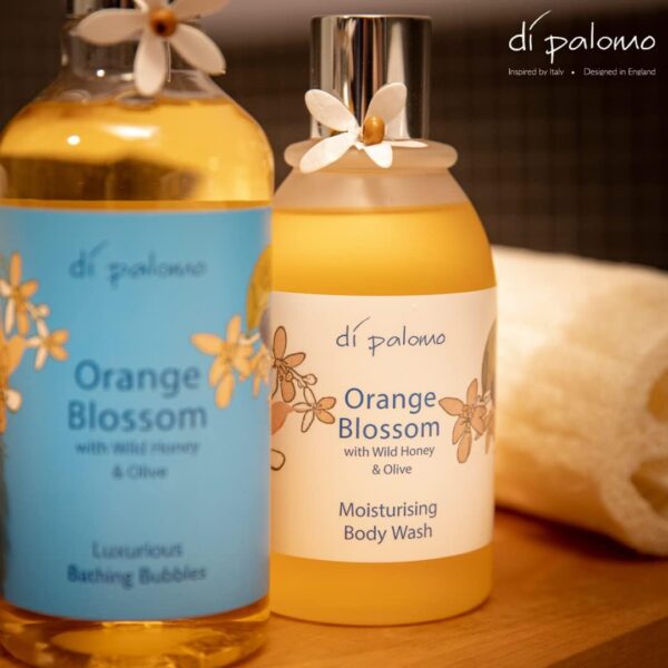 Di Palomo Orange Blossom & Honey Body Wash 240ml. Moisturising Body Wash. Body Wash for Women & Men with Skincare. Shower Gel & Bubble Bath. Luxury Shower Gel Men & Women. Ladies & Mens Shower Gel.