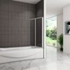 800x1400mm Pivot Shower Bath Screen 2 Fold Folding Bath Shower Screen