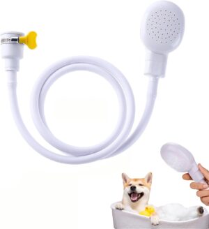 Bath Sink Single Tap Shower Attachment Head Hose Spray, Sink Single Tap Shower Head Hose Spray, Bath Shower Attachment, for Washing Pet Dog/Cat, Hair Washing(White)