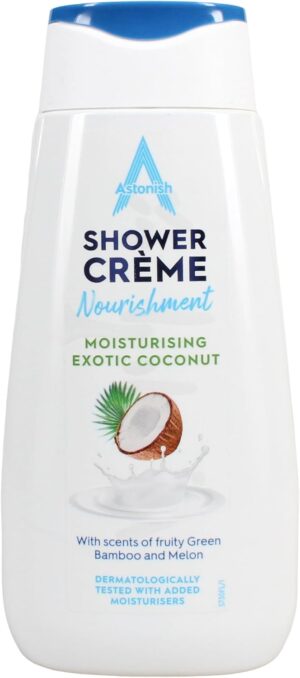 Astonish Shower Crème, Exotic Coconut, Cleanses and Moisturises, Coconut, Bamboo and Melon Scented, 400ml