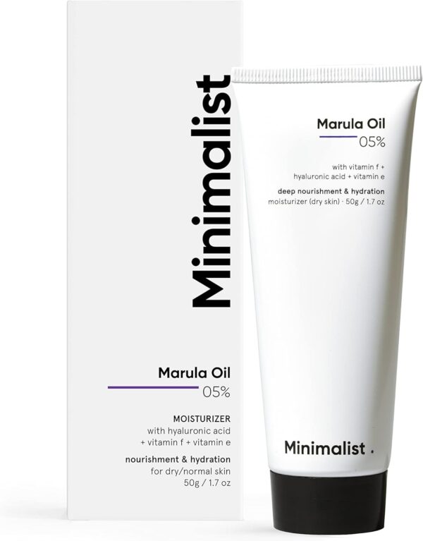 61R7CQzXKL._AC_SL1500_.jpg Minimalist Marula Oil 5% Face Moisturizer For Dry Skin With Hyaluronic Acid For Deep Nourishment & Hydration, For Men & Women, 50 g (Pack of 1)