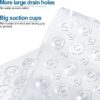Non Slip Bath Mat Shower Mats Anti Mould for Bathroom and Bathtub with Large Suction Cup and Thickened Rubber Backing Long 70 * 40cm, Clear