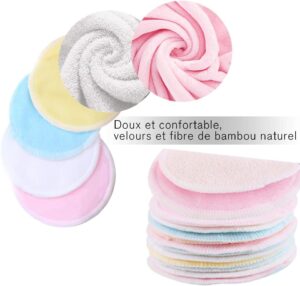 Reusable Makeup Remover Pads (24 Pack) with Facial Spa Headband Laundry Bag and Storage Bag | 100% Organic Washable Bamboo Cotton Pads for All Skin Types | Eco-Friendly Reusable Cotton Rounds