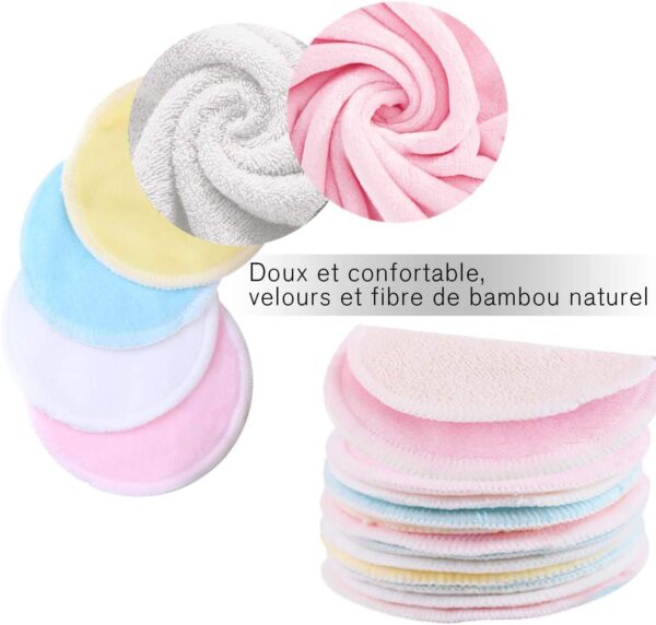 Reusable Makeup Remover Pads (24 Pack) with Facial Spa Headband Laundry Bag and Storage Bag | 100% Organic Washable Bamboo Cotton Pads for All Skin Types | Eco-Friendly Reusable Cotton Rounds