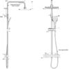 PURAGEIR Shower Mixer Set, Thermostatic Shower Set with 3 Functions Hand Shower, Shower Bar Set with Adjustable 8'' Overhead Rainfall Shower,Square Shape,Chrome