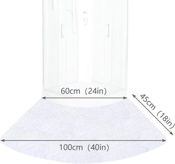 sigaer Bath Mats Non Slip Washable, Curved Bath Mat for Bathroom and Shower, Strong Water Absorbent Bathroom Rug, Ultra Soft Microfiber Bathroom Carpet, Machine Washable, 43.3 × 17.7 × 0.98in,White