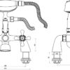 ENKI, Beaumont, BBT0257, Chrome, Bath Shower Mixer Taps & Shower Attachment, Solid Brass, Cross Handle, Traditional Design, Compression Valves, Easy to Install