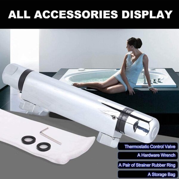 61Se1iL3LhS._AC_SL1001_.jpg Chrome Thermostatic Shower Mixer Valve, Modern Thermostatic Bar Bath Mixer Tap, Anti Scald Tap Temperature Control Shower Valve 38°C Temperature Protection, Safe and Comfortable Bathing