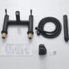 Luckyhome Bath Shower Filler Mixer Tap - Double Lever Chrome Solid Brass with Shower Hand, Black