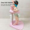 Adjustable Baby Shower Stand with Anti-Slip Base, Hug Bath Tower for Standing Up Themselves, 6-18 Months Toddler Shower Stand Support, Bathing Seat Chair Handle, Free Mother Hands