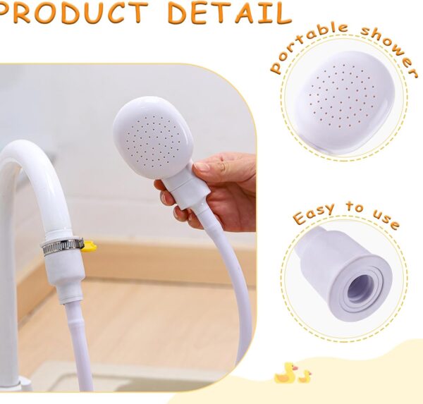Bath Sink Single Tap Shower Attachment Head Hose Spray, Sink Single Tap Shower Head Hose Spray, Bath Shower Attachment, for Washing Pet Dog/Cat, Hair Washing(White)