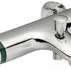 ENKI, Luna, BBT0065, Chrome, Thermostatic Bath Shower Mixer Valve, Deck Mounted, Solid Brass, Anti-Scald Device, Easy to Install Replacement Bath Shower Valve, 1-Year Guarantee
