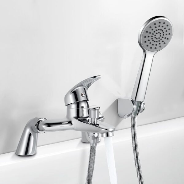 Coleniny Bath Tap with Shower Head and 1.5M Hose, Modern Bath Shower Mixer Tap, Single Lever Bath Mixer Tap Shower Kit for Bathtub and Shower, Bath Filler Mixer Tap Chrome, Solid Brass, 180mm Centres