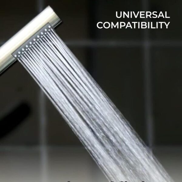 H&S Shower Head Universal Bath Shower Handheld Pencil Handset High Pressure Single Function Stainless Steel, chrome, 1644 blue