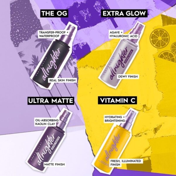 Urban Decay All Nighter Makeup Setting Spray, Long-Lasting Fixing Spray for Face, Up to 16 Hour Wear, Vegan & Oil-free Formula