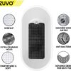 Zuvo Extra-Long Non-Slip Bath Mat (100 x 40 cm, Black) – Anti-Mould, Machine-Washable Shower Mat with Powerful Suction – Ideal for Elderly Kids