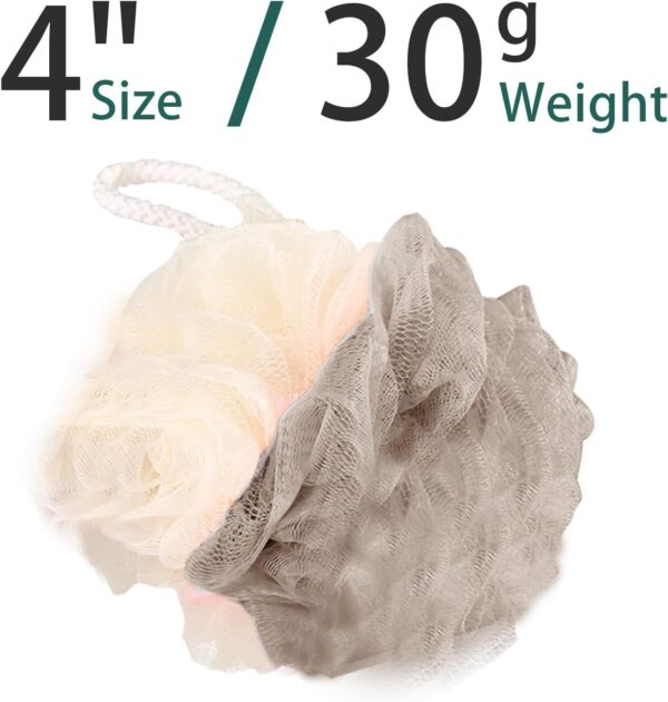 Sadocom 24 Pack Travel Loofah, Individually Wrapped Small Loofah Shower Pouf, 4 inch Mini Bath Sponges for Shower, Multicolor
