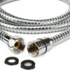 H&S Stainless Steel Long Shower Hose for Bath Taps with 2 Washers, 1.75m (69”) Universal Replacement Shower Hoses, Extra Shower Pipe Chrome Finish, Anti Kink & High Flow Flexible Handheld Extension