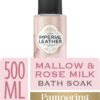 Imperial Leather Pampering Bath Soak, Mallow and Rose Milk, Rich and Creamy Bubble Bath, Gentle Skin Care, Bulk Buy, Pack of 4 x 500 ml