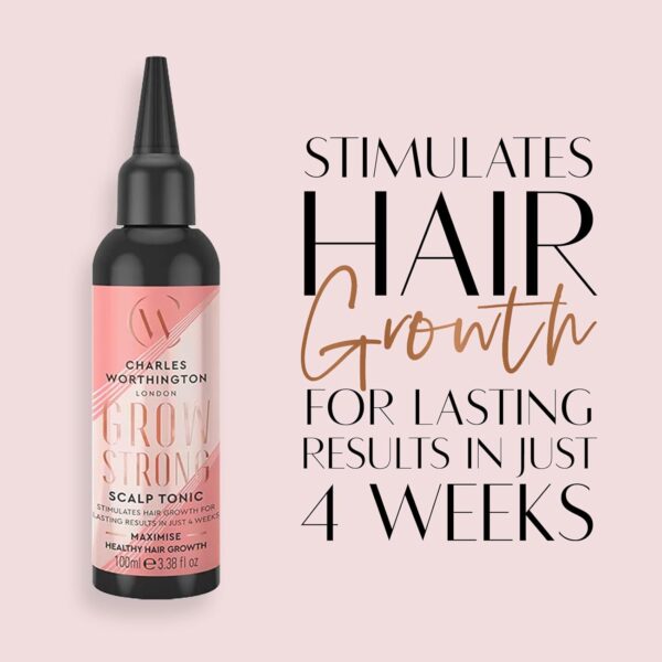 Charles Worthington Grow Strong Scalp Tonic, Hair Growth Serum for Fine Hair, Hair Repair Products for Women and Men, Salon Hair Repair, 100 ml