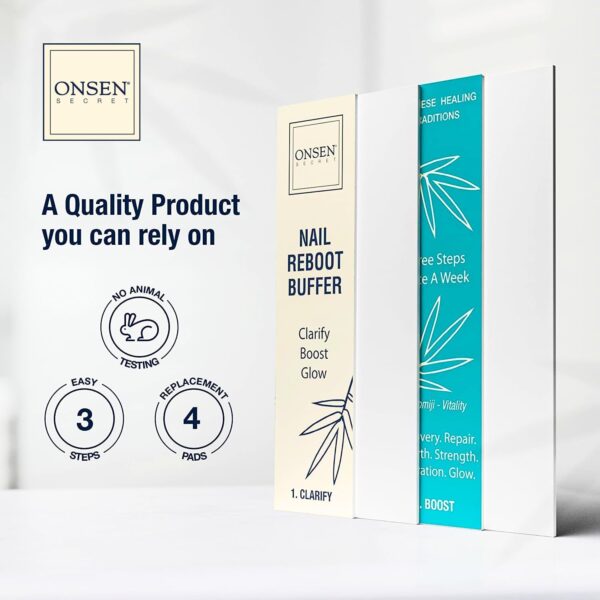 Nail Buffer Block – Replacement Strips, 3 Way Buffing – File, Smooth, Shine, Mini Natural Nail Polisher with 3 Sides – Coarse, Soft, Silky for Professional Nail Care, Replacement Nail Buffer by Onsen