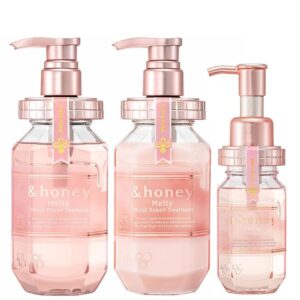 &honey Melty Moist Repair Shampoo, Treatment & Hair Oil Set + Free Hair Tie