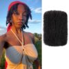 Kackanaa 16 Inch Afro Kinky Curly Human Hair Bulks for Dreadlock Extensions 1 Pack Marley Twist Hair Bulk for Mini Twist Repair Locs Springy Afro Twist Human Hair Bulk, 30g /Pack