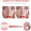 2 PCS Under Eye Brightener Concealer, Korean Makeup Eye Colour Corrector for Dark Circles, Instant-Anti Aging Eye Concealer