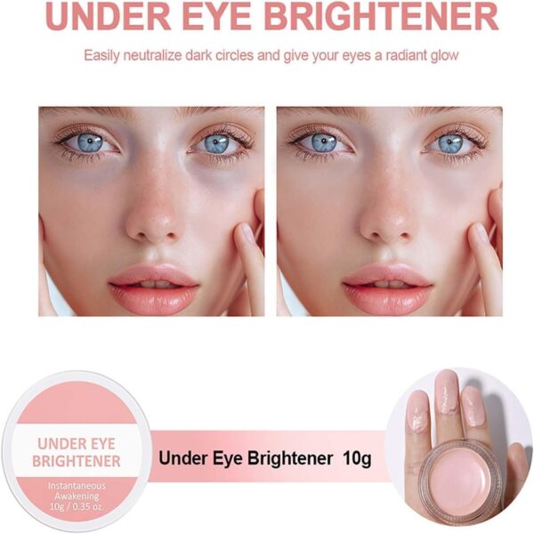2 PCS Under Eye Brightener Concealer, Korean Makeup Eye Colour Corrector for Dark Circles, Instant-Anti Aging Eye Concealer