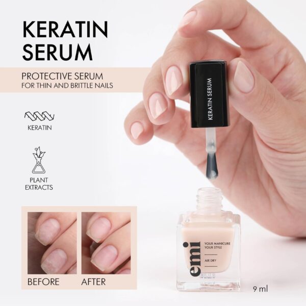 Nail Care Power Trio for strong, healthy, and nourished nails vitamin therapy Argan Power A, E, and F Vitamin Complex Keratin Serum protective shield Emi Nail Therapy System