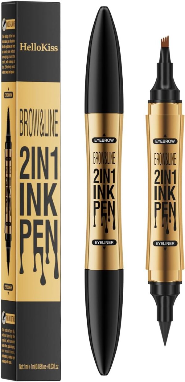 Microblading Pencil with 4 Fine Microfork Tips - Long-Lasting Waterproof, Smudge-Proof Eyebrow Shaping Tool for Natural Eyebrow Shaping (Dark Brown)
