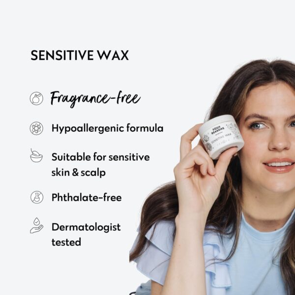 Four Reasons No Nothing Sensitive Wax - Fragrance- Styling Wax - Gives Structure and Strong Hold | 100% Vegan | 100 ml