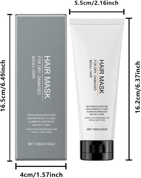 Hair Mask For Repairing Dry, 2024 Damaged & Dull Hair, Maleic Bond Repair Complex With Transglutaminase, For Damaged & Controls Frizzy Hair, For Women & Men, Unscented 100 g (