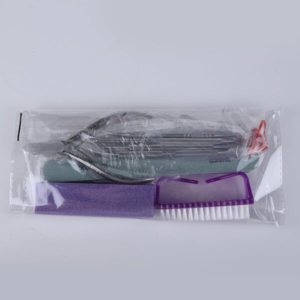 12 Pcs Nail Files & Buffer Block Set, FANDAMEI Cuticle Nippers with 100/180 Emery Boards Nail Buffer Kit Cuticle Pusher Toenail Lifter Cuticle Peeler Scraper Nail Brush for Manicure & Pedicure Tools