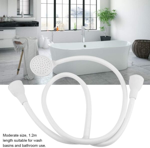 Fdit 1.2M Double Tap Connection Push On Bath Sink Shower Head Handheld Showers Hose Water Spray Pet Hair Dresser G1/2" Connector Thread