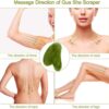 【3 PCS】Jade Roller & Gua Sha Massage Kits, LauCentral Natural Anti-Aging Face Roller for Eye Puffiness Treatment, Skin Tightening, Rejuvenate Face & Neck, Natural Green Massager