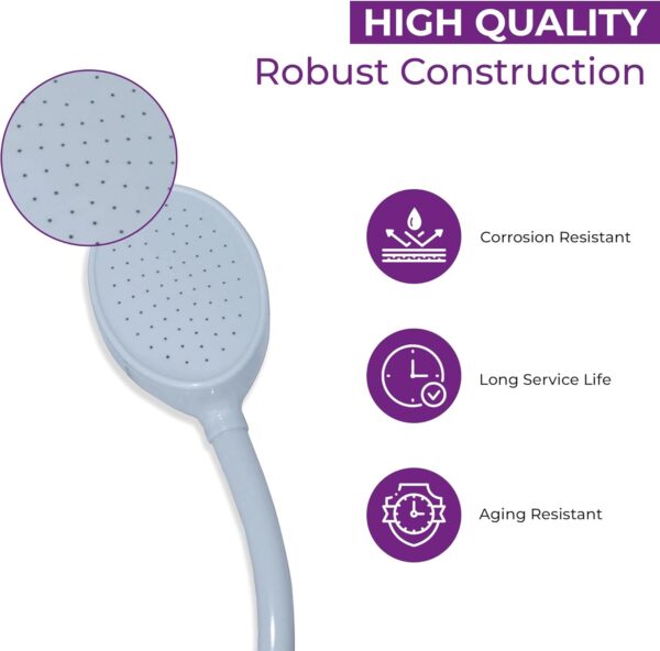 61XqGBMwlUL._AC_SL1500_.jpg Blue Canyon Solo II Bath Mixer Shower Spray| Bathroom Accessory| Premium Shower Attachment for Bath taps| Push-on-Fitting| Suitable for Round & Oval Taps| Shower Head for Bathroom| 166 cm | (White)