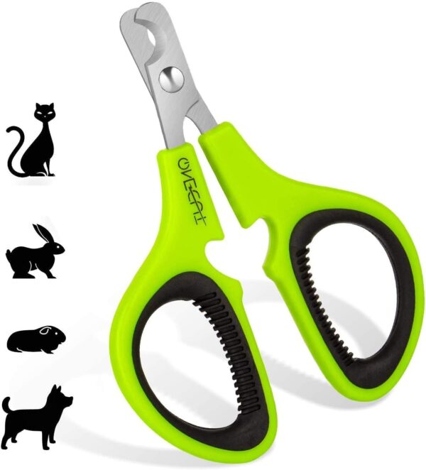 OneCut Pet Nail Clippers, Update Version Cat & Kitten Claw Nail Clippers for Trimming, Professional Pet Nail Clippers for a Cat, Puppy, Kitten & Small Dog (Green)